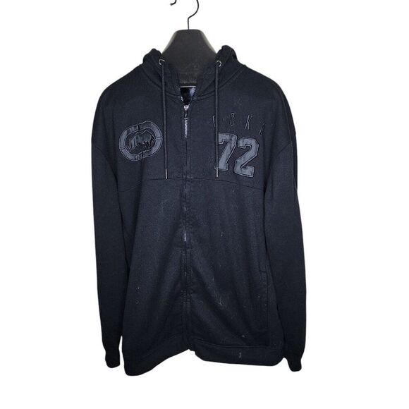 Vintage Y2K Ecko Unitd Full Zip Sweatshirt Hoodie Mens 2XL Black - Picture 2 of 6
